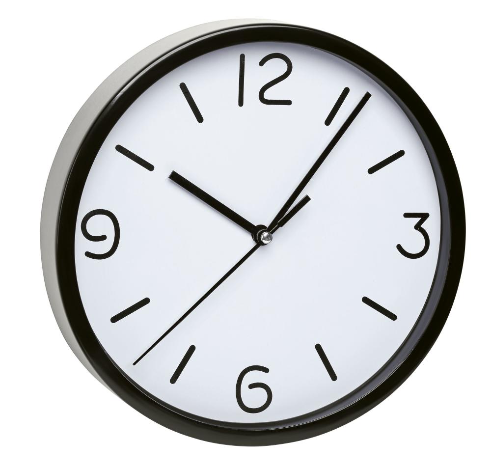 Reloj de pared analogico TFA, marco negro 60.3033.01